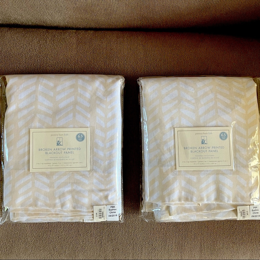 Pottery Barn Kids Broken Arrow Printed Blackout Panels - Set of 2